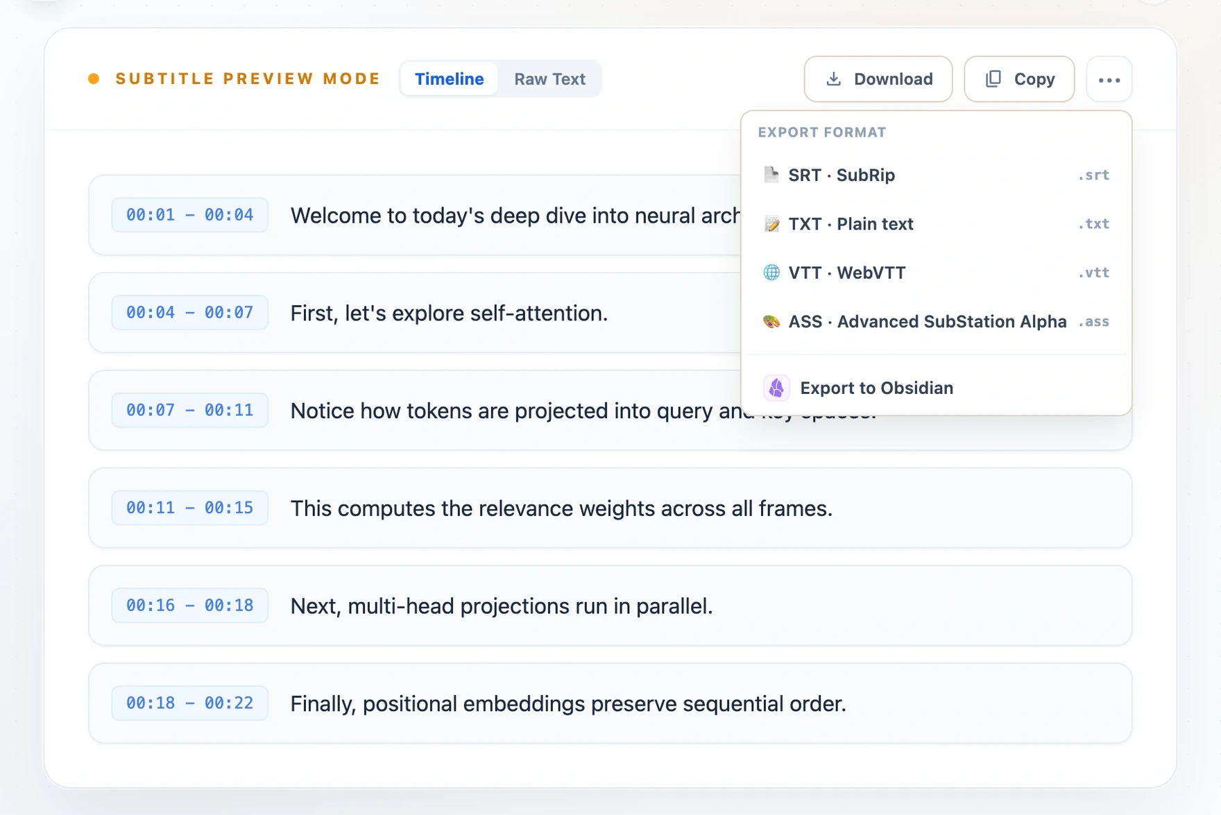 Preview Subtitles & Timestamp Editor